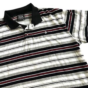 Southpole Vintage Y2K Velour Striped Polo Shirt Men’s XXL‎